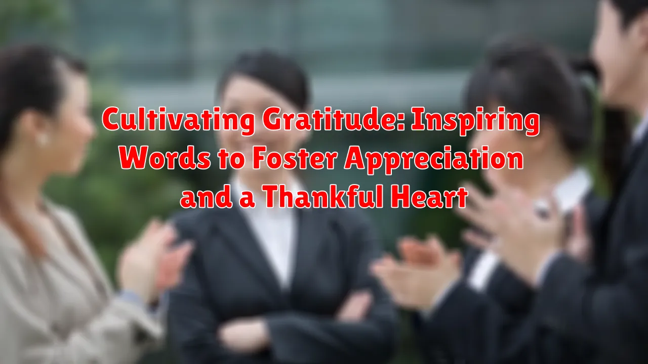 Cultivating Gratitude: Inspiring Words to Foster Appreciation and a Thankful Heart